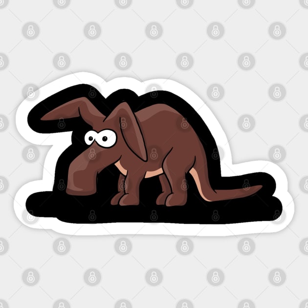 Funny Cute Cartoon Aardvark African Ant Bear Sticker by SkizzenMonster